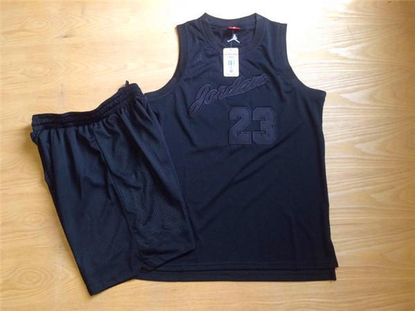 Bulls 23 Michael Jordan Black Commemorative Edition Jersey(With Shorts)